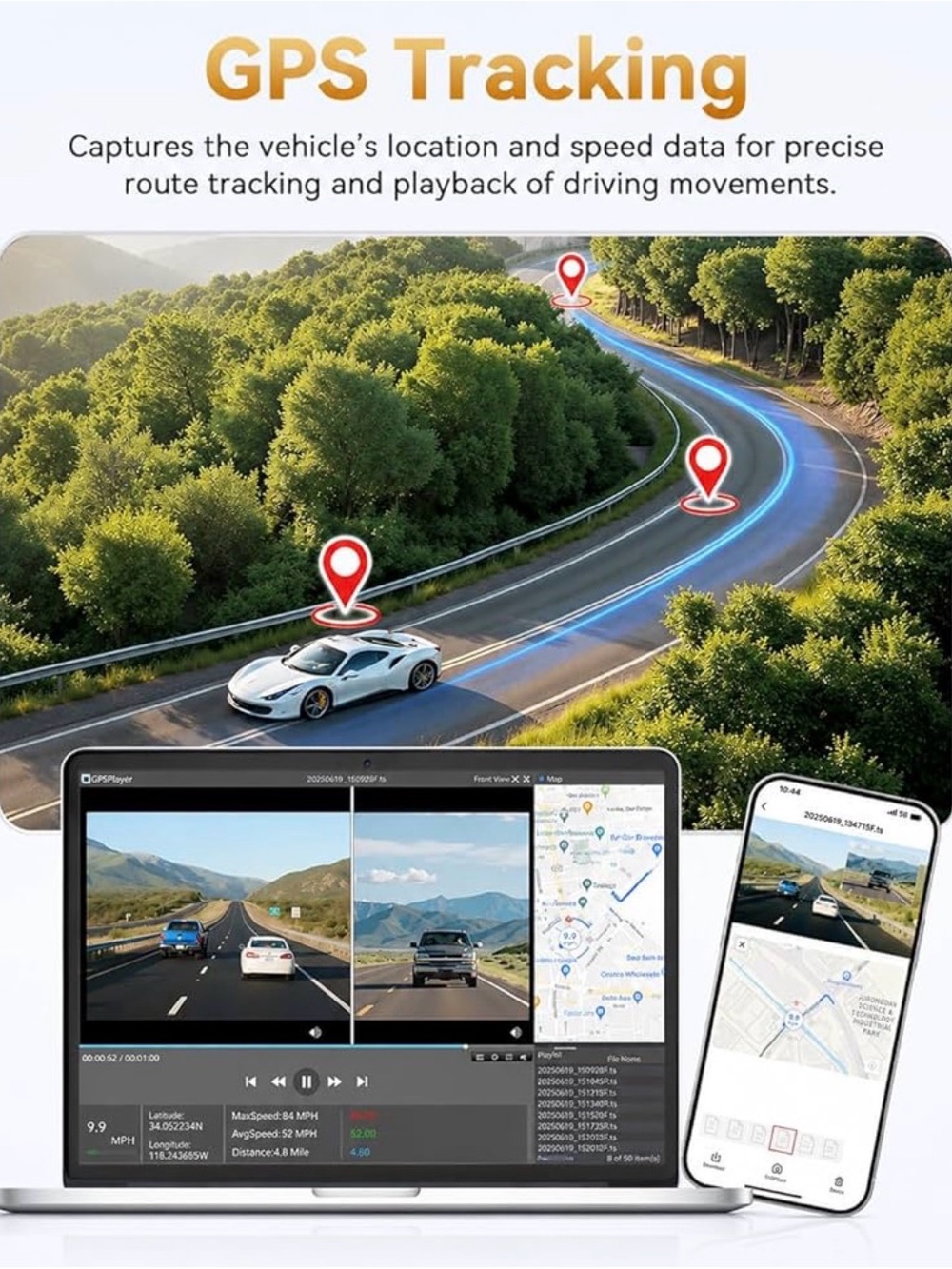 TERUNSOUL 4K Dash Cam - Black with Red Accents - Picture 8 of 10